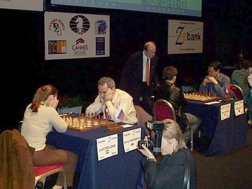 Judit Polgar defeating Kasparov - Russia vs Rest of the World