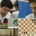 Both Kramnik and Grischuk made the time control with seconds to spare | photo: video.russiachess.org
