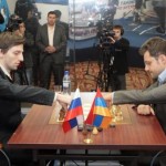 Hall of mirrors - Grischuk and Aronian can't see the audience | photo: russiachess.org